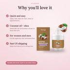 Benefits of the coconut facial hair removal cream: quick, coconut oil and shea, for women and men, fast US shipping